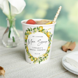 Modernes Citrus Lemon Brautparty Pappbecher