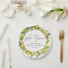 Modernes Citrus Lemon Brautparty Pappteller