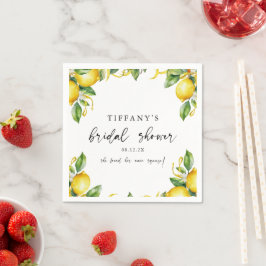 Modernes Citrus Lemon Brautparty Serviette