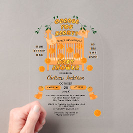 Modernes Citrus Luxury Orange You Ready Baby Dusch Acryleinladungen