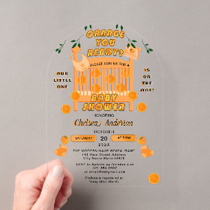 Modernes Citrus Luxury Orange You Ready Baby Dusch Acryleinladungen