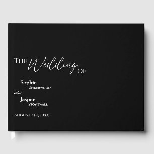 Modernes Classic Black Wedding Gästebuch