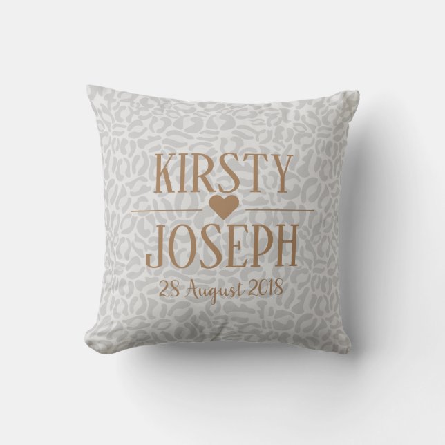Modernes Classic Gold Wedding elegantes Muster Kissen (Vorderseite)
