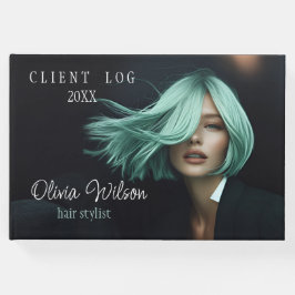 Modernes Client Log Book for Hair Salons schwarz Gästebuch