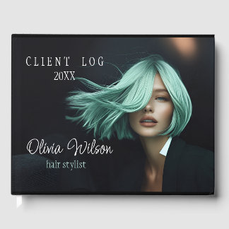 Modernes Client Log Book for Hair Salons schwarz Gästebuch