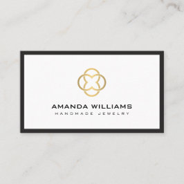 Modernes Clover Gold Logo Luxus Boutique Weiß Visitenkarte