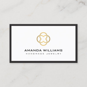 Modernes Clover Gold Logo Luxus Boutique Weiß Visitenkarte