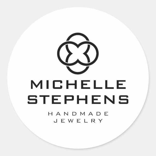 Modernes Clover Logo Luxus Boutique Weiß Runder Aufkleber (Vorderseite)