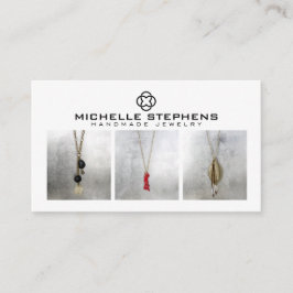 Modernes Clover Logo Luxus Boutique Weißes Foto Visitenkarte