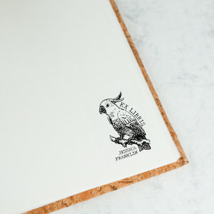 Modernes Cockatoo, Bibliothek und Buch der Librien Gummistempel