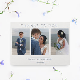 Modernes Collage 3 Fotos Hochzeitsskript Minimalis