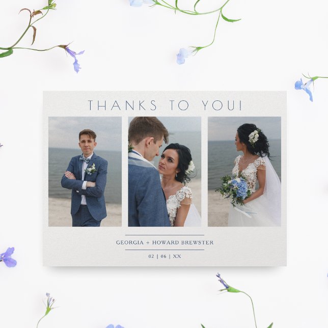 Modernes Collage 3 Fotos Hochzeitsskript Minimalis (Von Creator hochgeladen)