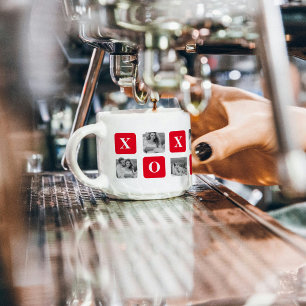 Modernes Collage Couple Foto & Red XOXO Espressotasse