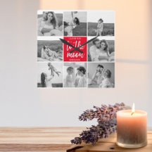 Modernes Collage Couple Foto & to Moon Zitat