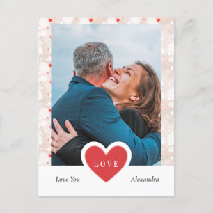 Modernes Collage Couple Foto & Valentinstag Postkarte