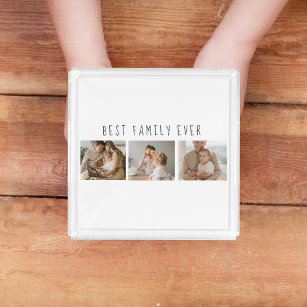 Modernes Collage Foto & Beste Familie je Bestes Ge Acryl Tablett