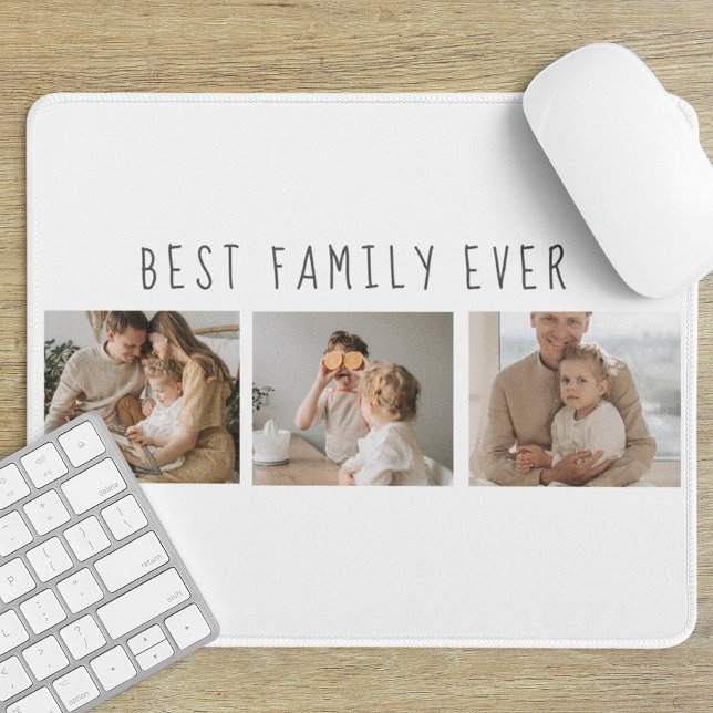 Modernes Collage Foto & Beste Familie je Bestes Ge Mousepad (Von Creator hochgeladen)