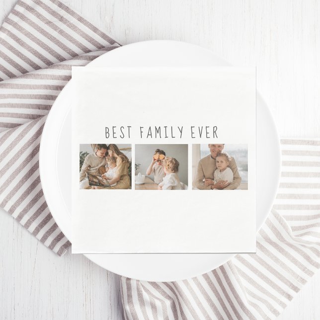 Modernes Collage Foto & Beste Familie je Bestes Ge Serviette (Von Creator hochgeladen)