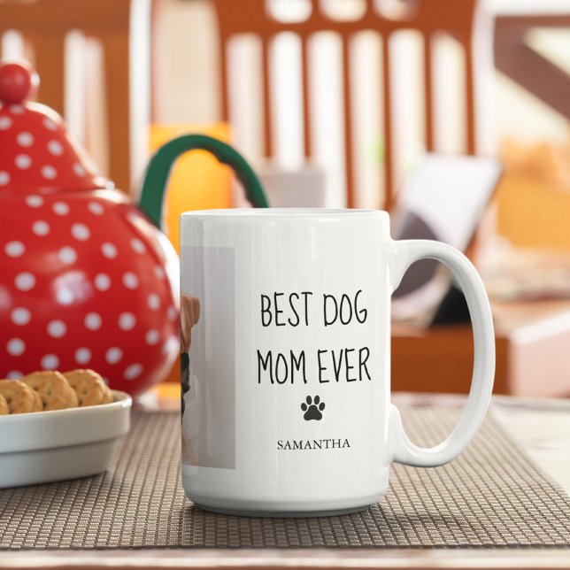 Modernes Collage Foto Beste Mama Hund je Kaffeetasse (Von Creator hochgeladen)