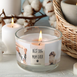 Modernes Collage Foto Beste Mama Hund je Rechteckiger Aufkleber