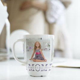 Modernes Collage Foto Beste Mama je Lila Geschenk Milchtasse