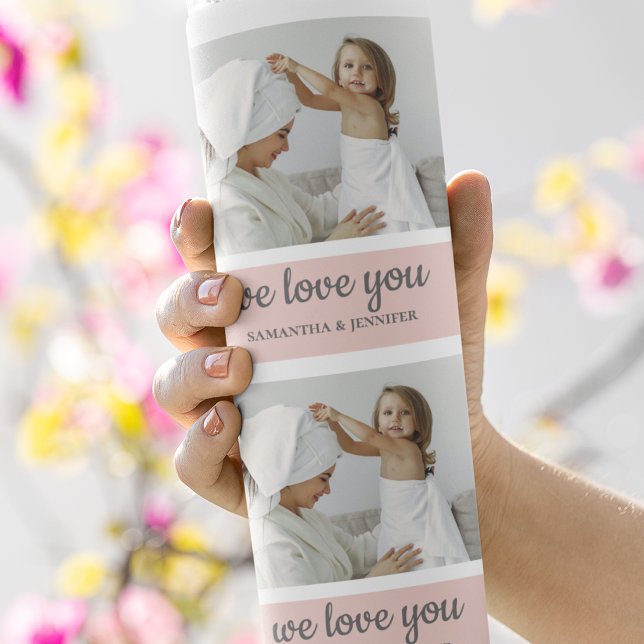 Modernes Collage Foto Beste Mama je rosa Geschenk Thermosbecher (Von Creator hochgeladen)
