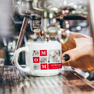 Modernes Collage Foto Beste Mama je Rote Geschenke Espressotasse