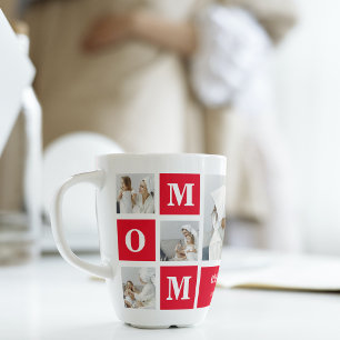 Modernes Collage Foto Beste Mama je Rote Geschenke Milchtasse