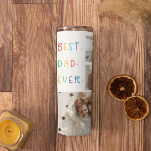 Modernes Collage Foto Farbenfroh Bester Vater je G Thermosbecher