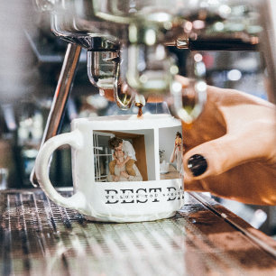 Modernes Collage Foto & Grau Bester Vater je Gesch Espressotasse