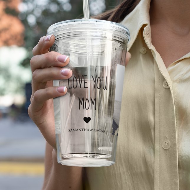 Modernes Collage Foto Liebe Mama Bestes Geschenk Acryltrinkbecher (Von Creator hochgeladen)