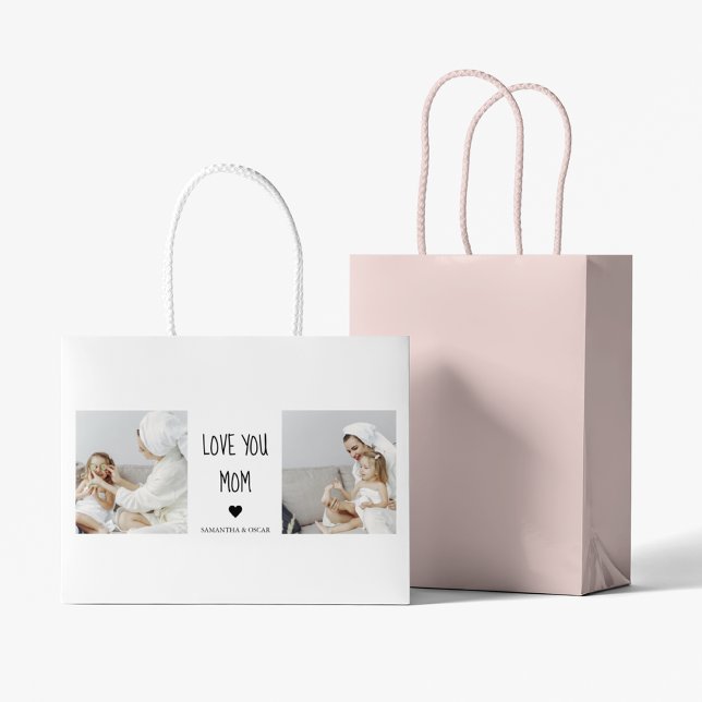 Modernes Collage Foto Liebe Mama Bestes Geschenk Große Geschenktüte (Von Creator hochgeladen)