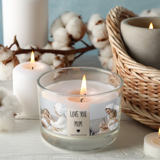 Modernes Collage Foto Liebe Mama Bestes Geschenk Rechteckiger Aufkleber (Von Creator hochgeladen)