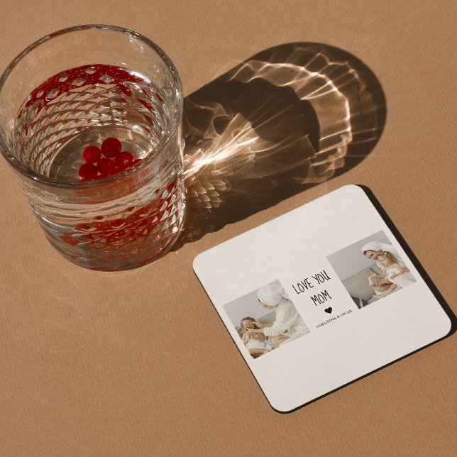 Modernes Collage Foto Liebe Mama Bestes Geschenk Rechteckiger Pappuntersetzer (Von Creator hochgeladen)