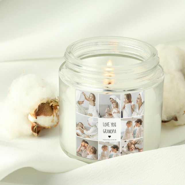 Modernes Collage Foto Liebe Opa Bestes Geschenk Quadratischer Aufkleber (Von Creator hochgeladen)