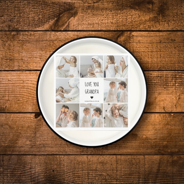 Modernes Collage Foto Liebe Opa Bestes Geschenk Serviette (Von Creator hochgeladen)