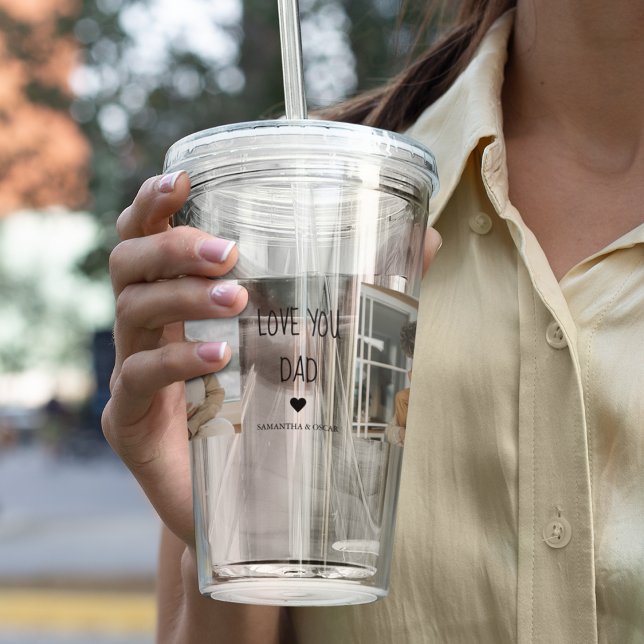 Modernes Collage Foto & Liebe Sie Vater Geschenk Acryltrinkbecher (Von Creator hochgeladen)