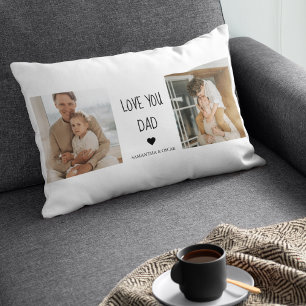 Modernes Collage Foto & Liebe Sie Vater Geschenk Lendenkissen
