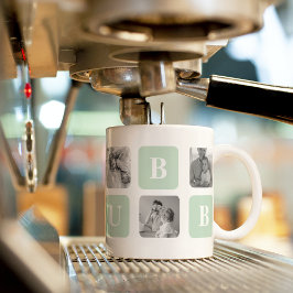 Modernes Collage Foto Minze Bestes Hubby-Geschenk Kaffeetasse