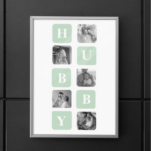 Modernes Collage Foto Minze Bestes Hubby-Geschenk Poster