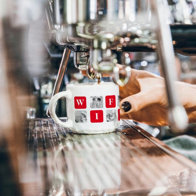 Modernes Collage Foto & Red-Geschenk für Liebhaber Espressotasse (Von Creator hochgeladen)