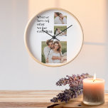 Modernes Collage Foto Romantisches Couquote-Gesche Uhr<br><div class="desc">Modernes Collage Foto Romantisches Couquote-Geschenk</div>