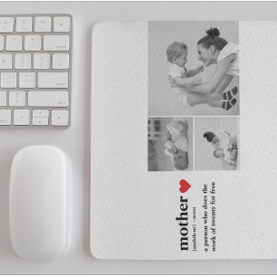 Modernes Collage Foto & Text Red Heart Mother Gift Mousepad