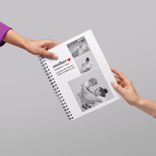 Modernes Collage Foto & Text Red Heart Mother Gift Notizblock