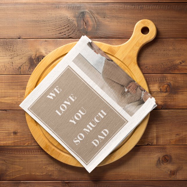 Modernes Collage Foto & We Liebe Vater Geschenke Geschirrtuch (Von Creator hochgeladen)