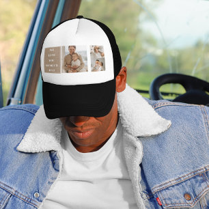 Modernes Collage Foto & We Liebe Vater Geschenke Truckerkappe