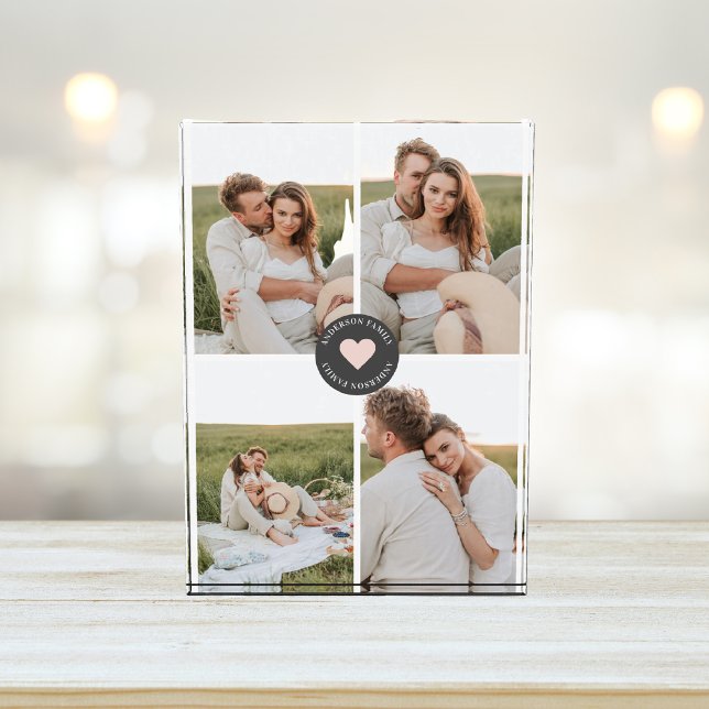 Modernes Collage Personalisiertes Familiengeschenk Fotoblock (Von Creator hochgeladen)