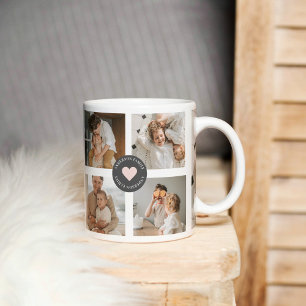 Modernes Collage Personalisiertes Familiengeschenk Kaffeetasse