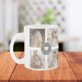 Modernes Collage Personalisiertes Familiengeschenk Mattglastasse