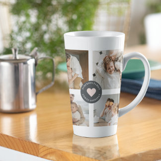Modernes Collage Personalisiertes Familiengeschenk Milchtasse